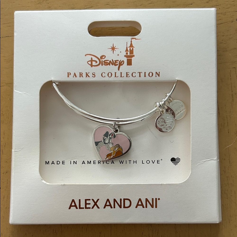 Alex and Ani Disney Parks Lady and the Tramp Pink Heart Charm
